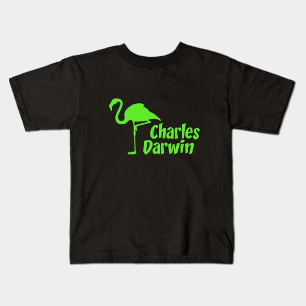 Charles Darwin Kids T-Shirt by cypryanus